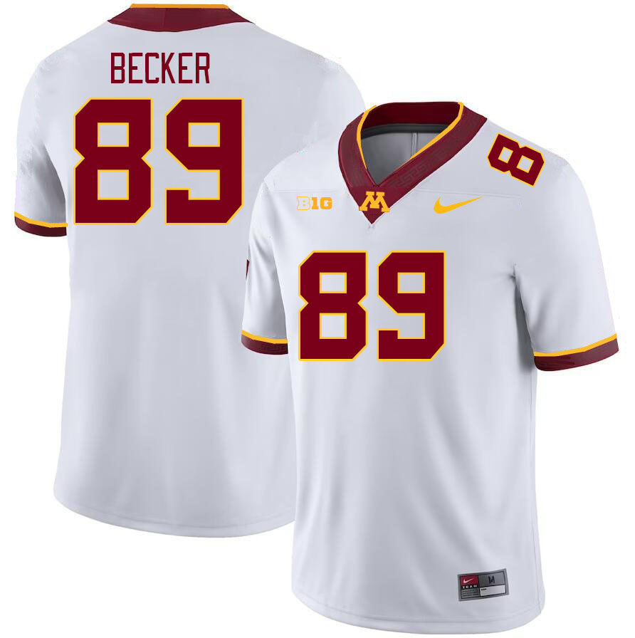Men #89 Nate Becker Minnesota Golden Gophers College Football Jerseys Stitched-White
